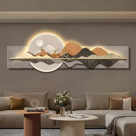 Hot Selling 2026 Uv Engrave  Wall Mural Light Luxury Still Life Painting LED Diamond Wall Art Home Decor