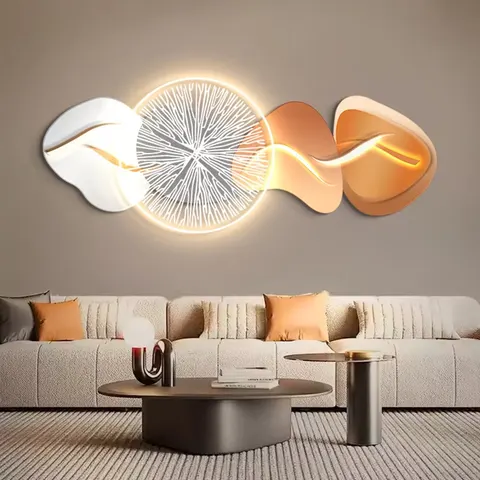 抽象 单幅 装饰画 现代简约 客厅背景墙挂画 LED带灯画