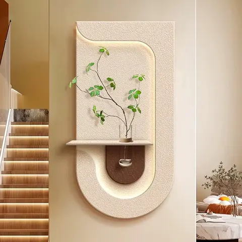 Hot-selling Hydroponic Green Plant Art Decor Sandstone Paintings Living Room Background Wall LED Glow Hanging Paintings