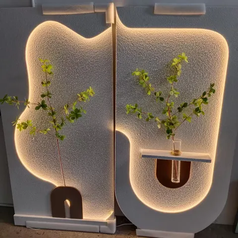 Hot-selling Hydroponic Green Plant Art Decor Sandstone Paintings Living Room Background Wall LED Glow Hanging Paintings
