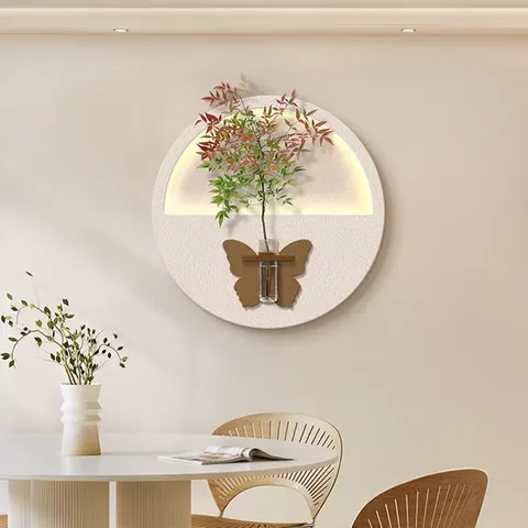 Hot-selling Hydroponic Plants Entrance Hall Art Decor Paintings Cream Style Corridor Three-dimensional Sandstone LED Painting