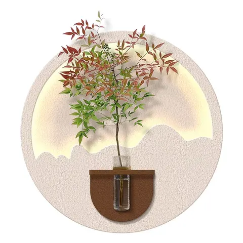 植物 单幅 装饰画 奶油风 玄关背景墙挂画 LED带灯画