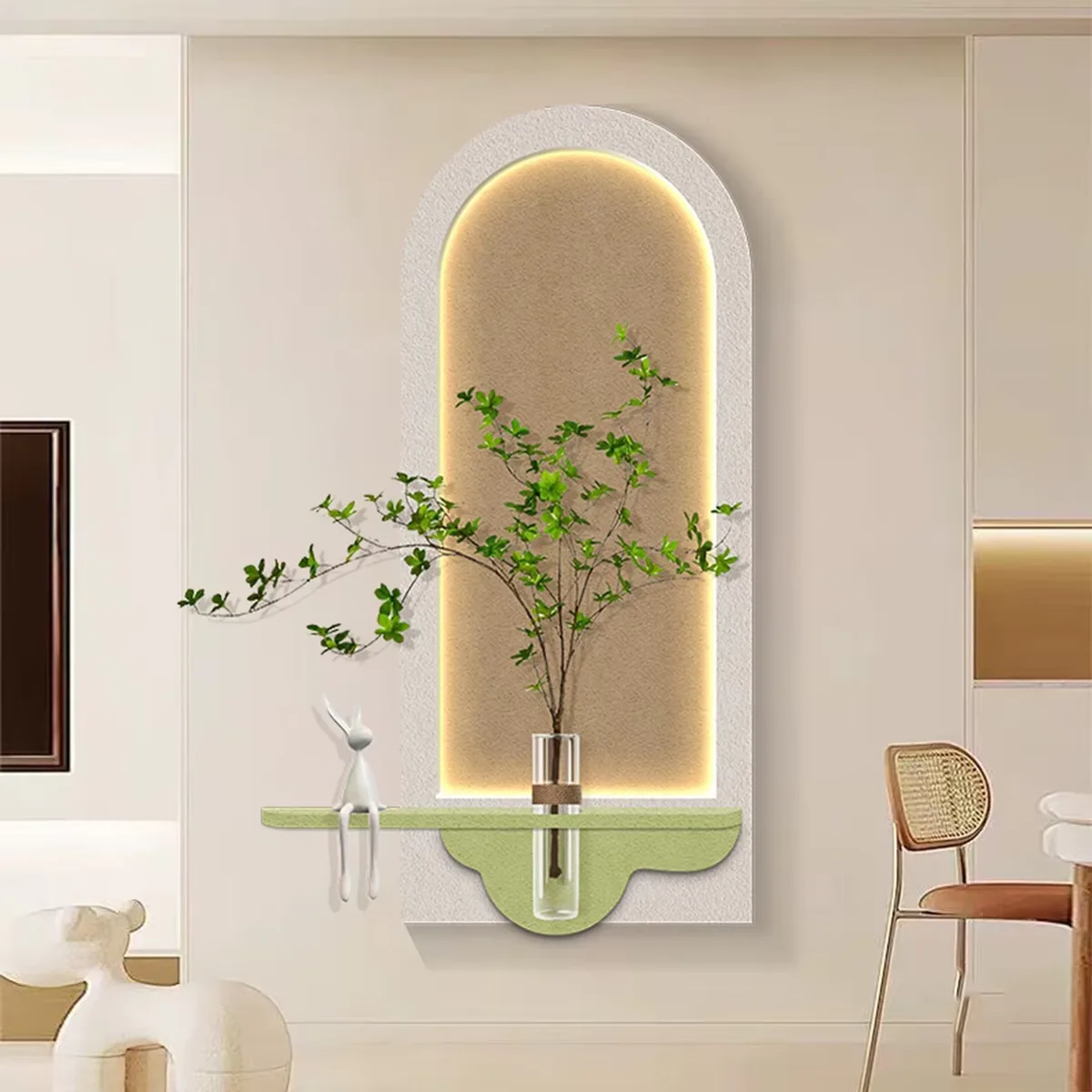 植物 单幅 装饰画 现代简约 客厅背景墙挂画 LED带灯画