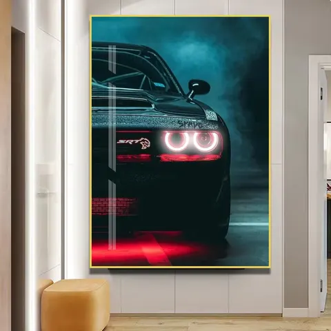 Hot-selling in 2026 Car Neon Lights Art Home Furnishings Decor Painting Corridor Background Wall Crystal Porcelain Painting