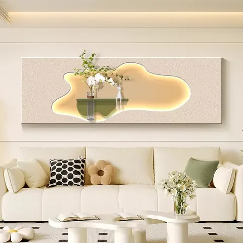 Hot-selling in 2026 Hydroponic Plants Sandstone Art Decor Painting Living Room Sofa Background Wall LED Painting