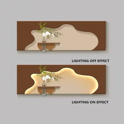 Hot-selling in 2026 Hydroponic Plants Sandstone Art Decor Painting Living Room Sofa Background Wall LED Painting