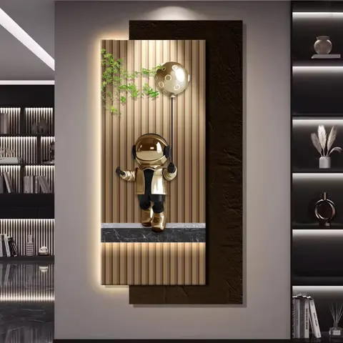 Hot-selling in 2026 Modern Luxury  Entrance Hall Art Decor Paintings UV Printing Simplicity Crystal Porcelain LED Painting