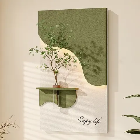Hot-selling in 2026 Sandstone Art Home Decor Painting Corridor Background Wall Hydroponic Plants LED Paintings
