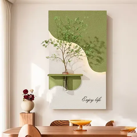 Hot-selling in 2026 Sandstone Art Home Decor Painting Corridor Background Wall Hydroponic Plants LED Paintings