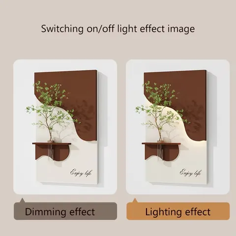 Hot-selling in 2026 Sandstone Art Home Decor Painting Corridor Background Wall Hydroponic Plants LED Paintings