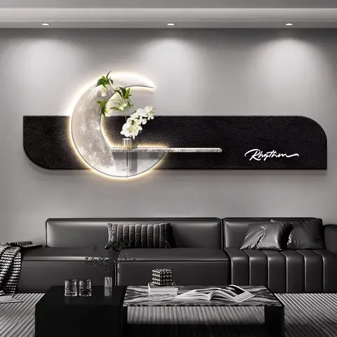 Hot-selling Living Room Big White Wall Sandstone Hanging Paintings Modern Simple Sofa Background Wall Led Art Decor Painting