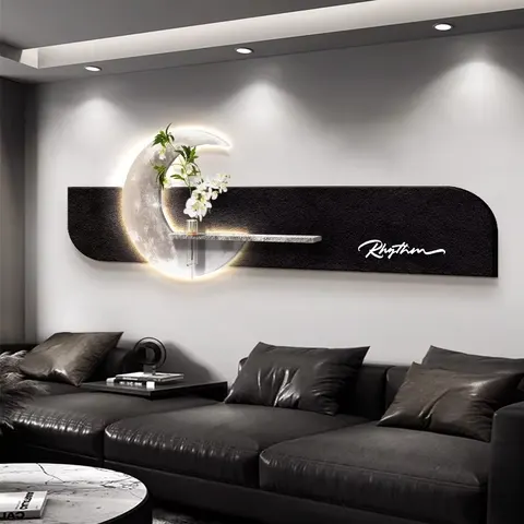 Hot-selling Living Room Big White Wall Sandstone Hanging Paintings Modern Simple Sofa Background Wall Led Art Decor Painting