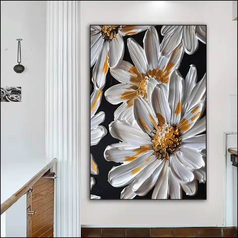 Hotel Bedside Hand-painted Flower Painting Living Room Corridor Background Wall Art Home Decor Painting