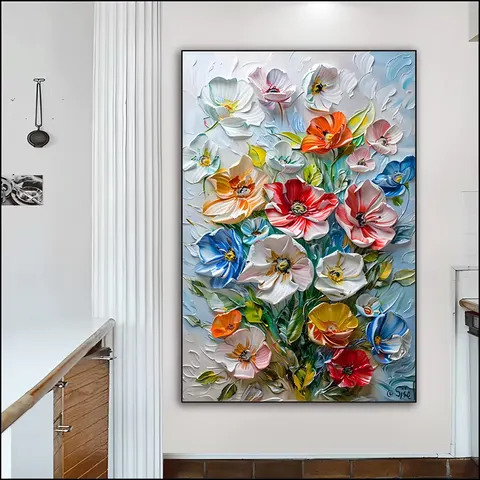 Hotel Bedside Hand-painted Flower Painting Living Room Corridor Background Wall Art Home Decor Painting