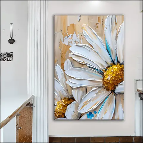 Hotel Bedside Hand-painted Flower Painting Living Room Corridor Background Wall Art Home Decor Painting
