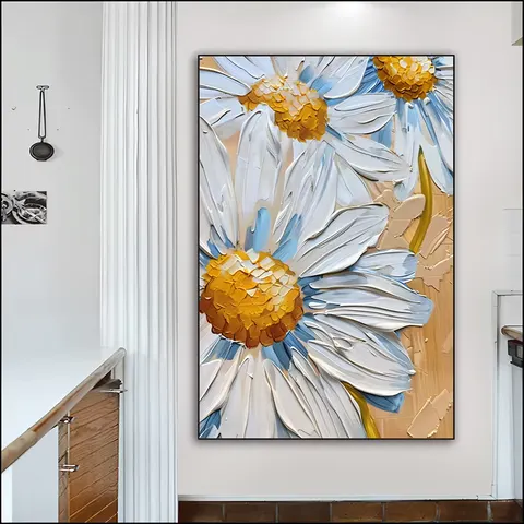 Hotel Bedside Hand-painted Flower Painting Living Room Corridor Background Wall Art Home Decor Painting