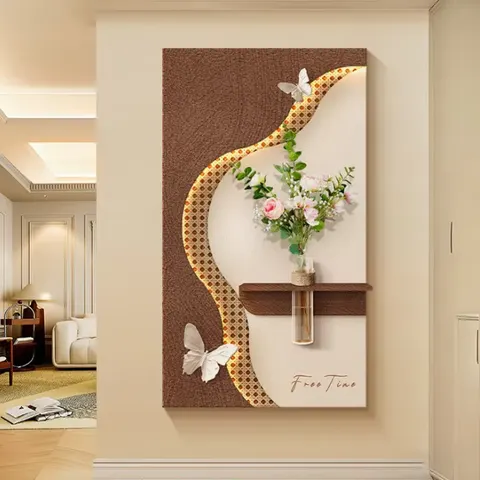Hotel Corridor Background Wall Hydroponics Green Plants Art Decor Painting Combination Glowed LED Wall Painting