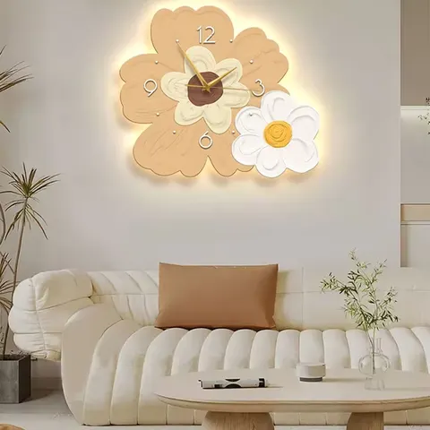 Household Pendulum Clock Mural Simple Hanging Painting Laser Engraving Crystal Porcelain Wall Art Home Decorative Painting
