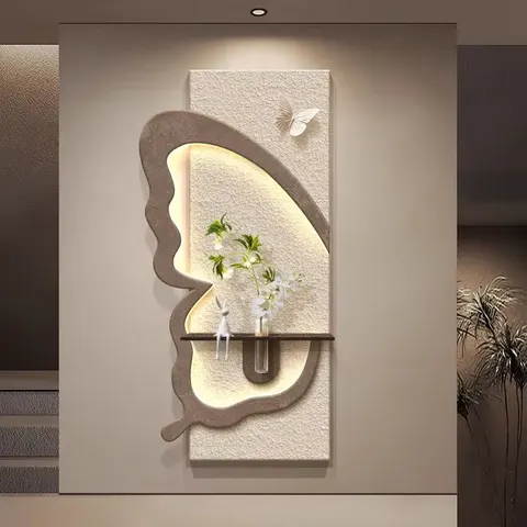 植物 单幅 装饰画 现代简约 玄关背景墙挂画 砂岩浮雕