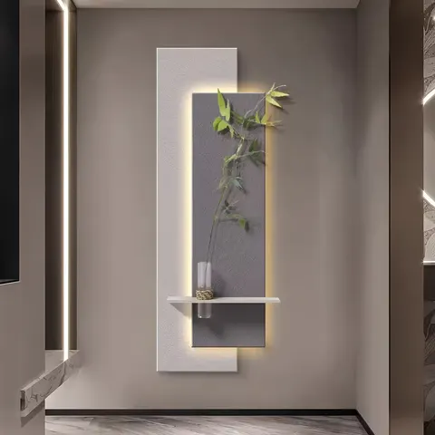 Hydroponic Green Plants Entrance Hall Art Decor Painting Living Room Corridor Background Wall LED Glow Sandstone Painting