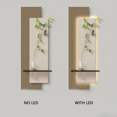 Hydroponic Green Plants Entrance Hall Art Decor Painting Living Room Corridor Background Wall LED Glow Sandstone Painting