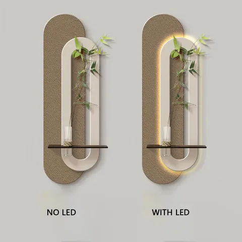 Hydroponic Green Plants Entrance Hall Art Decor Painting Living Room Corridor Background Wall LED Glow Sandstone Painting