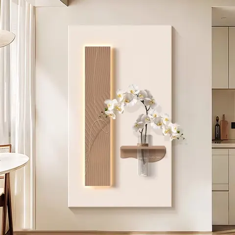 Hydroponic Green Plants Entrance Hall Sandstone Glowed LED Painting Simplicity Living Room Art Decor Draw