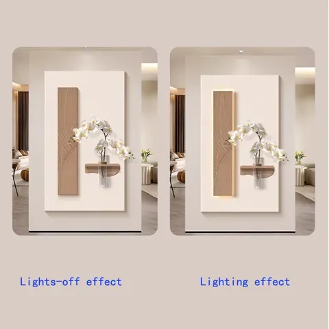 Hydroponic Green Plants Entrance Hall Sandstone Glowed LED Painting Simplicity Living Room Art Decor Draw