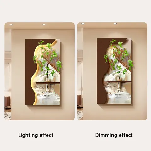 Hydroponic Green Plants Porch Decorative Paintings Three-dimensional Sandstone Corridor LED Paintings