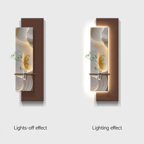 Hydroponic Green Plants Sandstone Art Home Furnishing Decor Painting Living Room Background Wall Glowed LED Painting