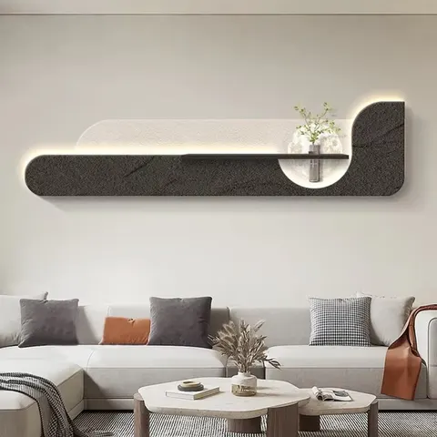 Hydroponic Green Plants Sandstone LED Painting Living Room Sofa Background Wall Art Home Decor Paintings