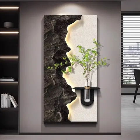 抽象 单幅 装饰画 现代简约 玄关背景墙挂画 砂岩浮雕