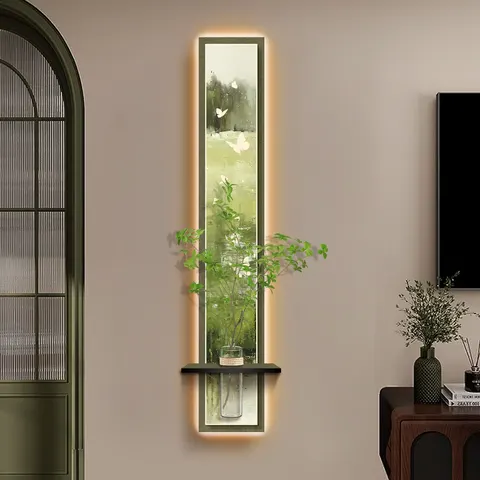Hydroponic Plants Art Home Decor Painting Living Room Backdrop Wall Glowed LED Crystal Porcelain Painting