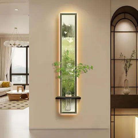 Hydroponic Plants Art Home Decor Painting Living Room Backdrop Wall Glowed LED Crystal Porcelain Painting