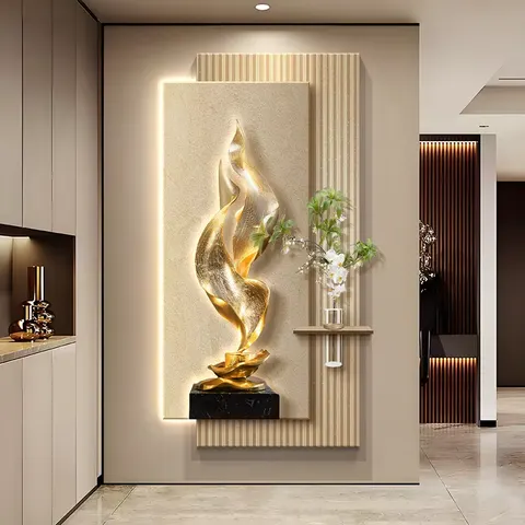 Hydroponic Plants Art Home Decor Paintings Handmade Production Double-layer Sandstone LED Painting