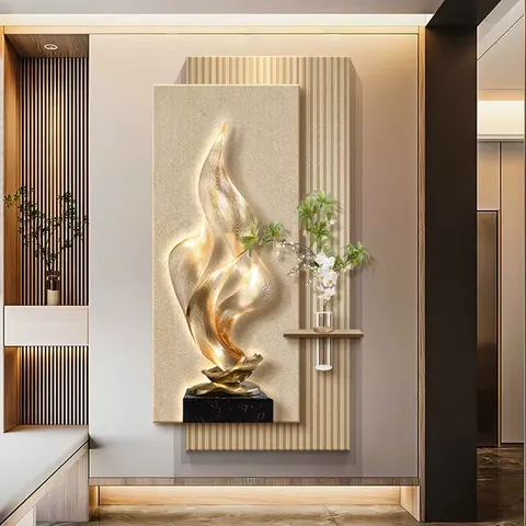 植物 单幅 装饰画 现代简约 客厅背景墙挂画 LED带灯画