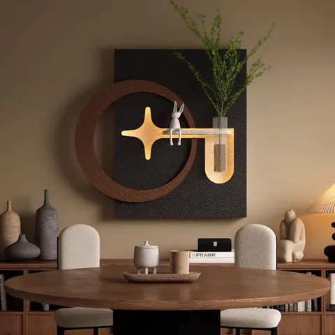 Hydroponic Plants Art Home Furnishings Decorative Painting Restaurant Background Wall Sandstone LED Decor Painting