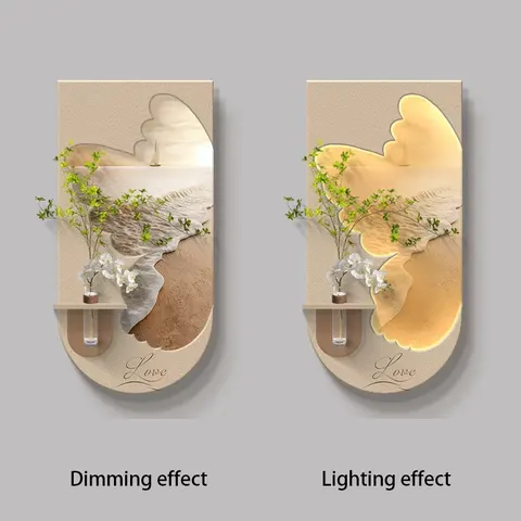 Hydroponic Plants Entrance Hall Art Home Furnishings Decor Painting Facing the Door Living Room Corridor Sandstone LED Painting