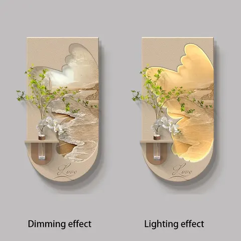 Hydroponic Plants Entrance Hall Art Home Furnishings Decor Painting Facing the Door Living Room Corridor Sandstone LED Painting