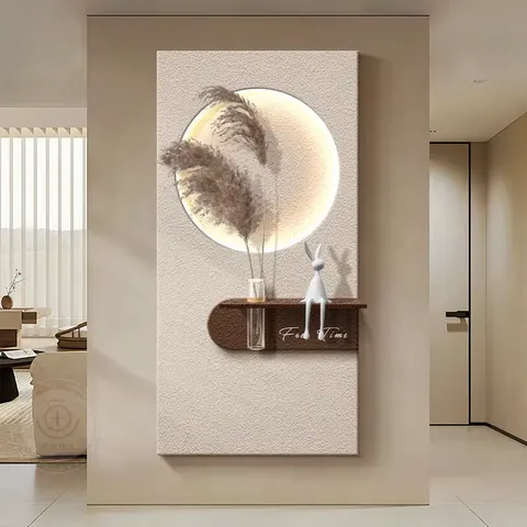 植物 单幅 装饰画 现代简约 玄关背景墙挂画 LED带灯画