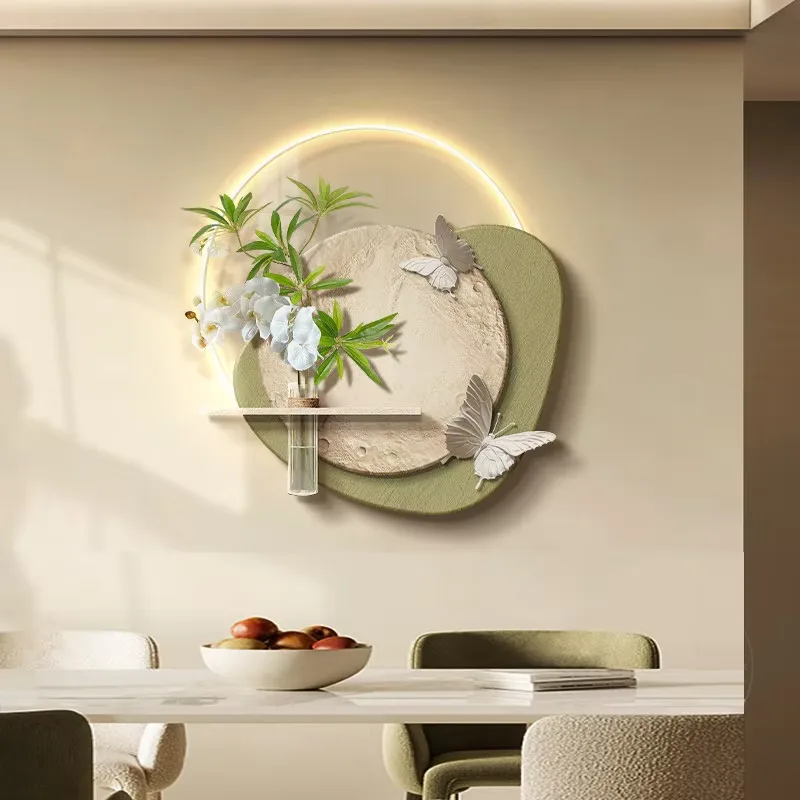 植物 单幅 装饰画 现代简约 餐厅背景墙挂画 LED带灯画
