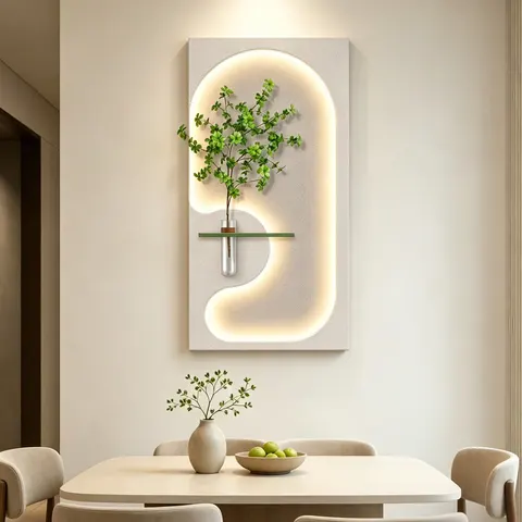 Hydroponic Plants Sandstone Art Home Furnishings Decorative Painting Creativity Background Wall LED Decor Painting