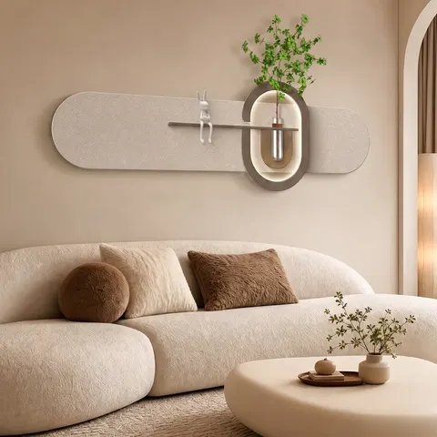 Hydroponic Plants Sandstone Art Home Furnishings Decorative Painting Living Room Sofa Background Wall LED Wall Painting