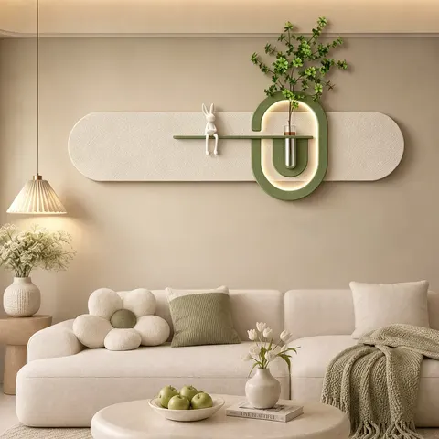 Hydroponic Plants Sandstone Art Home Furnishings Decorative Painting Living Room Sofa Background Wall LED Wall Painting