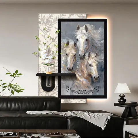 Hydroponic Plants Sandstone Fabric Art Home Furnishings Decorative Painting with LED Decor Painting