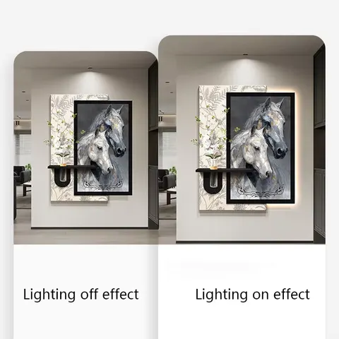 Hydroponic Plants Sandstone Fabric Art Home Furnishings Decorative Painting with LED Decor Painting