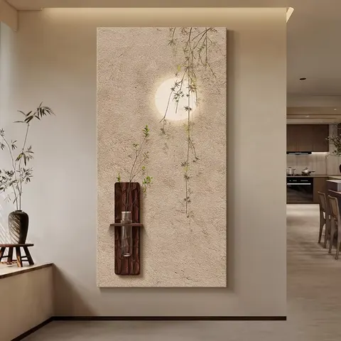 Hydroponic Plants Sandstone Fabric Art Home Furnishings Decorative Painting Corridor Background Wall Painting