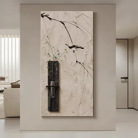 Hydroponic Plants Sandstone Fabric Art Home Furnishings Decorative Painting Corridor Background Wall Painting