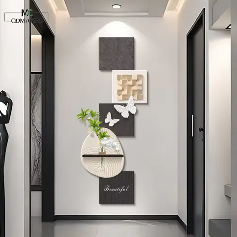 Hydroponics Green Plants Entrance Hall LED Painting Corridor Background Wall Sandstone Art Home Decoration Paintings