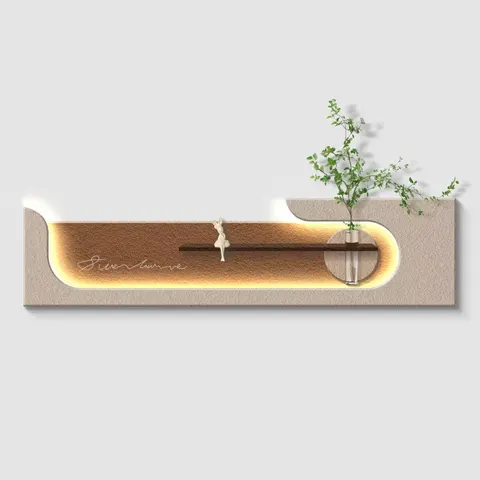 Hydroponics Green Plants Sandstone Art Home Decor Painting Combination Double-layer LED Decor Painting